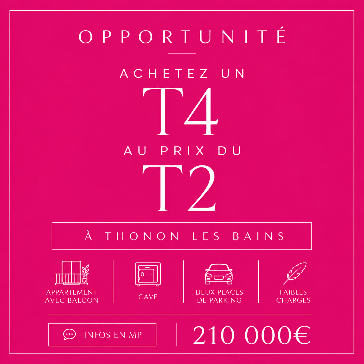 Vente de Appartement à Thonon Les Bains au prix de 210000€