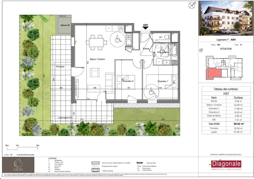 Vente de Appartement d'une surface de 66 m2